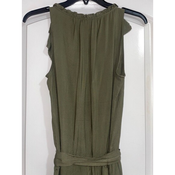 PAIGE Paletta Women’s Sleeveless Jumpsuit size XS V-Neck Ruffled Belted Tassels - Picture 7 of 9
